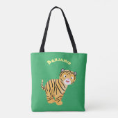 Cute happy tijgerkub cartoon tote bag (Achterkant)