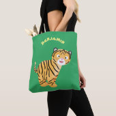 Cute happy tijgerkub cartoon tote bag (Dichtbij)