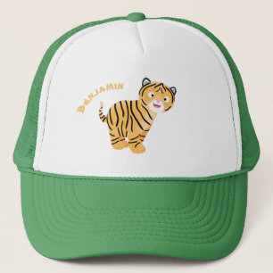 Cute happy tijgerkub cartoon trucker pet