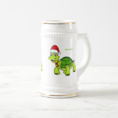 Cute happy tortoise in Santa hat Bierpul (Voorkant rechts)