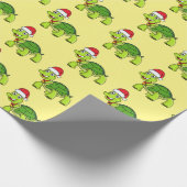 Cute happy tortoise in Santa hat Cadeaupapier (Hoek)