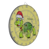 Cute happy tortoise in Santa hat Dartbord (Voorkant Links)