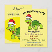 Cute happy tortoise in Santa hat Kaart (Voorkant / Achterkant)