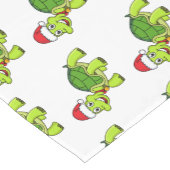 Cute happy tortoise in Santa hat Korte Tafelloper (Hoek)
