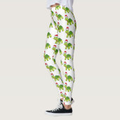 Cute happy tortoise in Santa hat Leggings (Links)