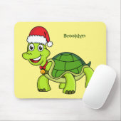 Cute happy tortoise in Santa hat Muismat (Met muis)