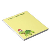 Cute happy tortoise in Santa hat Notitieblok (Schuin)