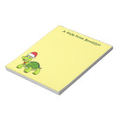 Cute happy tortoise in Santa hat Notitieblok (Linkerzijde)