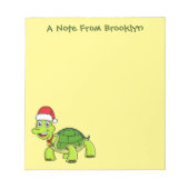 Cute happy tortoise in Santa hat Notitieblok (Voorkant)
