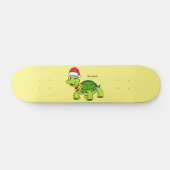 Cute happy tortoise in Santa hat Persoonlijk Skateboard (Horizontaal)
