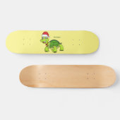 Cute happy tortoise in Santa hat Persoonlijk Skateboard (Horizontaal)