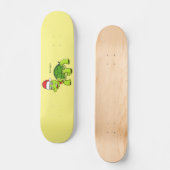 Cute happy tortoise in Santa hat Persoonlijk Skateboard (Voorkant)