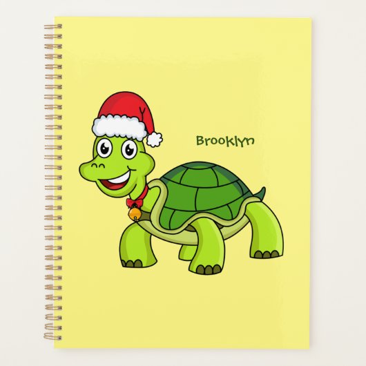 Cute happy tortoise in Santa hat Planner (Voorkant)