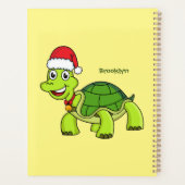Cute happy tortoise in Santa hat Planner (Achterkant)