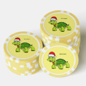 Cute happy tortoise in Santa hat Poker Chips (Opstapeling)