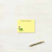 Cute happy tortoise in Santa hat Post-it® Notes (Op bureau)