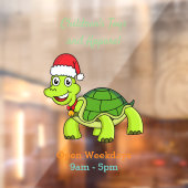 Cute happy tortoise in Santa hat Raamsticker (Vel 2)
