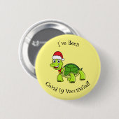 Cute happy tortoise in Santa hat Ronde Button 5,7 Cm (Voorkant /achterkant)