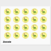 Cute happy tortoise in Santa hat Ronde Sticker (Vel)