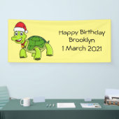Cute happy tortoise in Santa hat Spandoek (Beurs)
