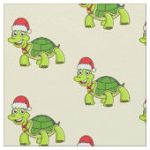 Cute happy tortoise in Santa hat Stof (Close Up)