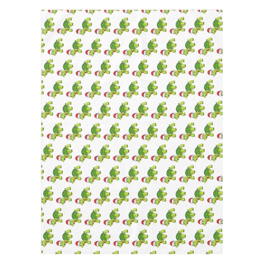 Cute happy tortoise in Santa hat Tafelkleed (Voorkant)