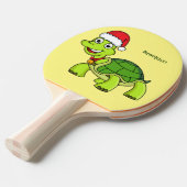 Cute happy tortoise in Santa hat Tafeltennisbatje (Voorkant Gekanteld)