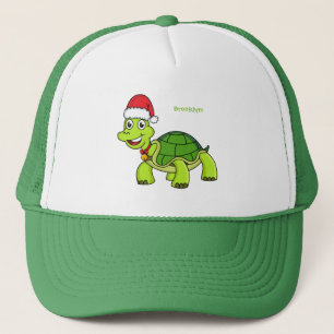 Cute happy tortoise in Santa hat Trucker Pet