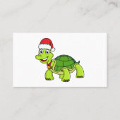 Cute happy tortoise in Santa hat Visitekaartje (Achterkant)