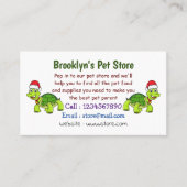 Cute happy tortoise in Santa hat Visitekaartje (Voorkant)