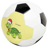 Cute happy tortoise in Santa hat Voetbal (Drie kwart)