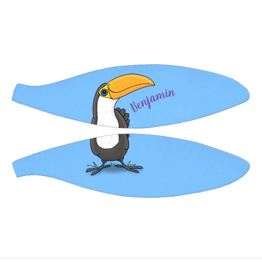 Cute happy toucan cartoon illustratie basketbal (Panelen)