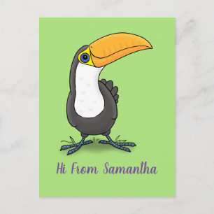 Cute happy toucan cartoon illustratie briefkaart