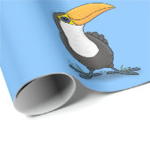 Cute happy toucan cartoon illustratie cadeaupapier (Rol Hoek)