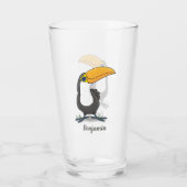 Cute happy toucan cartoon illustratie glas (Achterkant)