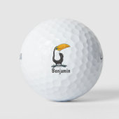 Cute happy toucan cartoon illustratie golfballen (Voorkant)