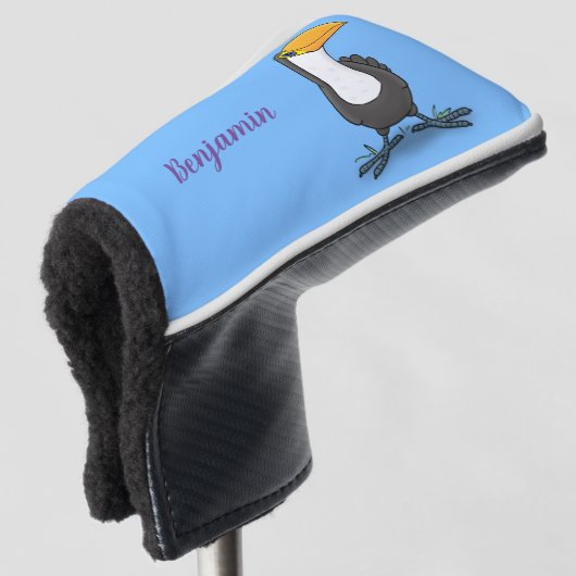 Cute happy toucan cartoon illustratie golfheadcover (3/4 voorkant)