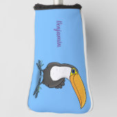 Cute happy toucan cartoon illustratie golfheadcover (Draai 90)