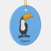 Cute happy toucan cartoon illustratie keramisch ornament (Rechts)