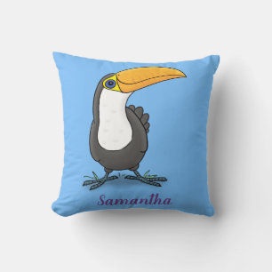 Cute happy toucan cartoon illustratie kussen