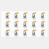 Cute happy toucan cartoon illustratie labels (Vel)