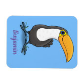 Cute happy toucan cartoon illustratie magneet (Horizontaal)