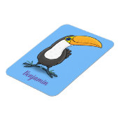 Cute happy toucan cartoon illustratie magneet (Linkerzijde)