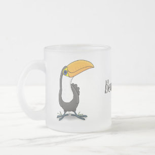 Cute happy toucan cartoon illustratie matglas koffiemok