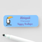 Cute happy toucan cartoon illustratie naamplaatje (In situ)