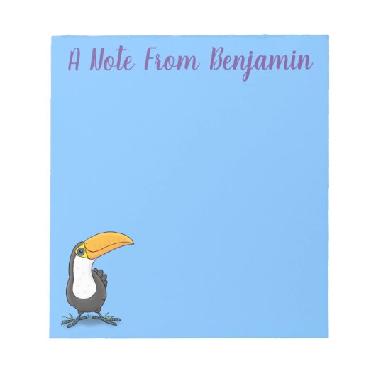 Cute happy toucan cartoon illustratie notitieblok (Voorkant)