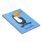 Cute happy toucan cartoon illustratie notitieboek (Rechterzijde)