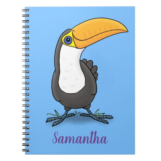 Cute happy toucan cartoon illustratie notitieboek (Voorkant)
