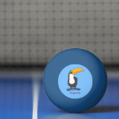 Cute happy toucan cartoon illustratie pingpongbal (Net)