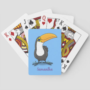 Cute happy toucan cartoon illustratie pokerkaarten